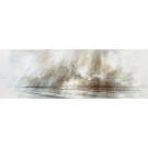 Second Mirage, #0225, de l'artiste Yan Laboissonnière, Techniques mixtes sur bois, Création unique, Format de l'oeuvre : 16 x 48 pouces de largeur