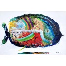 L'Éclatante en eaux vives, de l'artiste Brigitte Galipeau - BGALI, Tableau, Mixtes sur toile galerie, Dimension : 24 x 36 pouces de largeur