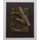 Sous la peau du vivant, de l'artiste Raphaëlle Bitar, Sculpture, Plâtre et végétaux divers, dimension : 14 x 11 pouces