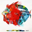 La Fée des eaux salées, de l'artiste Brigitte Galipeau - BGALI, Tableau, Mixtes sur toile galerie, Dimension : 16 x 16 pouces de largeur