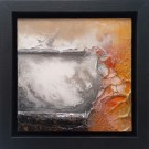 Mini, no 663, de l'artiste Isabel Picard, Techniques mixtes sur bois, Création unique, dimension : 8 x 8 po de largeur