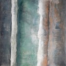 Diffusion, no 697, de l'artiste Isabel Picard, Techniques mixtes sur bois, Création unique, dimension : 32 x 32 po de largeur, vue 2