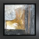 Mini, no 731 (t.encadré), de l'artiste Isabel Picard, Techniques mixtes sur bois, Création unique, dimension : 8 x 8 po de largeur