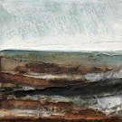 Horizon VIII, no 761, de l'artiste Isabel Picard, Techniques mixtes sur bois, Création unique, dimension : 12 x 12 po de largeur