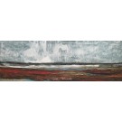 Horizon XI, no 764, de l'artiste Isabel Picard, Techniques mixtes sur bois, Création unique, dimension : 20 x 60 po de largeur