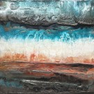 Élévation, no 775, de l'artiste Isabel Picard, Techniques mixtes sur bois, Création unique, dimension : 40 x 40 po de largeur