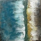 Seuil, no 776, de l'artiste Isabel Picard, Techniques mixtes sur bois, Création unique, dimension : 30 x 30 po de largeur