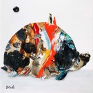 Ralentir le temps d'une éclipse (t.encadré), de l'artiste Brigitte Galipeau - BGALI, Tableau, Mixtes sur toile galerie, Dimension : 12 x 12 pouces de largeur