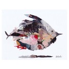 1-Carte de souhaits 4x5, -- Carpe Diem (poisson) --, de l'artiste Brigitte Galipeau BGALI, dimension : 4.25 x 5.5 pouces largeur, sans texte, avec enveloppe  Vous pouvez inscrire votre message à l'intérieur.  Carte vendue à l'unité