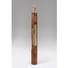 Coeur filandreux, de l'artiste Bernard Hamel, Sculpture, Bois et phragmites, dimension : 6 x 6 x 50 po hauteur