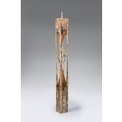 Sublimation, de l'artiste Bernard Hamel, Sculpture, Bois, plexiglas et phragmites, dimension : 6 x 6 x 60 po hauteur