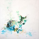 L'histoire d'une vie dans les bois, de l'artiste Anne-Marie Villeneuve, Tableau, Acrylique et fils de coton sur toile, Création unique, dimension : 20 x 20 po de largeur