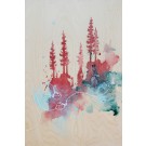 Rebondissement gris, de l'artiste Anne-Marie Villeneuve, Tableau, Médiums mixtes sur panneau de merisier, fils de coton, Création unique, dimension : 18 x 12 po de largeur