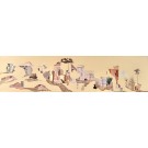 Les chemins d'Agueda, de l'artiste Patricia Doucet, Tableau, Collage et acrylique sur toile, Création unique, dimension : 12 x 60 po de largeur
