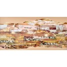Habiter Nature II, de l'artiste Patricia Doucet, Tableau, Collage et acrylique sur toile, Création unique, dimension : 15 x 30 po de largeur