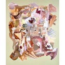 Portail du coeur, de l'artiste Patricia Doucet, Tableau, Collage et acrylique sur toile, Création unique, dimension : 36 x 30 po de largeur