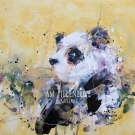 Théo, de l'artiste Anne-Marie Villeneuve, Tableau, Acrylique et fils de coton sur toile galerie, Création unique, dimension : 16 x 16 po de largeur