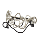 Bracelet LIANE, no 86, de l'artiste Sandrine Giraud. Couleur Blanc, gris, noir. Ce bijou marie avec élégance la grâce et l’originalité des lignes.