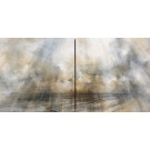 Ascension VII, #0173, de l'artiste Yan Laboissonnière, Techniques mixtes sur bois , Création unique, 2 pièces vendues en duo, format total de l'oeuvre : 32 x 64 pouces de largeur
