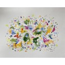 À la saveur de miel et de rosée (o.encadrée), de l'artiste Laurence Bélanger (ELBÉ), Oeuvre papier, Médiums mixtes, sur papier archive, Création unique, dimension : 16 x 20 po de largeur