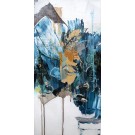 Asclépiade, de l'artiste Sandy Cunningham, Tableau, Acrylique sur toile, Création unique, dimension : 24 x 12 po de largeur