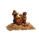 Atomes identitaires, de l'artiste Claudia Côté, Sculpture, bois et acier, Création unique, dimension : 10 x 7.5 x 11 pouces