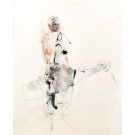 Aurore des rodéos, de l'artiste Benoit Genest Rouillier, Oeuvre sur papier, Techniques mixtes, Création unique, dimension : 13.75 po x 10.5 po de largeur
