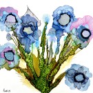 Avec toi (t.encadré), de l'artiste Nancy Létourneau, Tableau, Médium encre à l'alcool, Marouflé sur bois, dimension 12 x 12 pouces de largeur, 