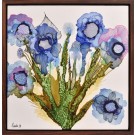 Avec toi (t.encadré), de l'artiste Nancy Létourneau, Tableau, Médium encre à l'alcool, Marouflé sur bois, dimension 12 x 12 pouces de largeur, vue en galerie