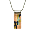 Collier unique, no 67, de l'artiste Azurine, Peint à la main, Chaîne 18 po acier inoxydable, Matière première : verre, cuisson au four