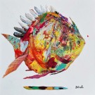 Carte de souhaits -- Coeur de sirène --, de l'artiste Brigitte Galipeau BGALI, sans texte, avec enveloppe  Vous pouvez inscrire votre message à l'intérieur.  Carte vendue à l'unité