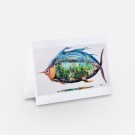 Carte de souhaits -- L'Explorateur --, de l'artiste Brigitte Galipeau BGALI, sans texte, avec enveloppe  Vous pouvez inscrire votre message à l'intérieur.  Carte vendue à l'unité