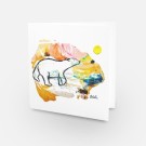 Carte de souhaits -- La quête (ours polaire) --, de l'artiste Brigitte Galipeau BGALI, sans texte, avec enveloppe  Vous pouvez inscrire votre message à l'intérieur.  Carte vendue à l'unité