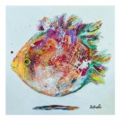 Carte de souhaits -- Nager dans le bonheur --, de l'artiste Brigitte Galipeau BGALI, sans texte, avec enveloppe  Vous pouvez inscrire votre message à l'intérieur.  Carte vendue à l'unité