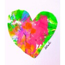 Carte de souhaits -- Coeur rose --, de l'artiste Brigitte Galipeau BGALI, sans texte, avec enveloppe  Vous pouvez inscrire votre message à l'intérieur.  Carte vendue à l'unité