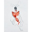 Gras de foie (O. encadrée), de l'artiste Benoit Genest Rouillier, Oeuvre papier, Mixtes sur papier, Création unique, dimension : 13.75 x 10.25 po de largeur