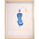 Prise dans une orange (O. encadrée), de l'artiste Benoit Genest Rouillier, Oeuvre papier, Mixtes sur papier, Création unique, dimension : 13.75 x 10.25 po de largeur