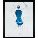 Prise dans une orange (O. encadrée), de l'artiste Benoit Genest Rouillier, Oeuvre papier, Mixtes sur papier, Création unique, dimension : 13.75 x 10.25 po de largeur