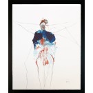 Quelques kilos (O. encadrée), de l'artiste Benoit Genest Rouillier, Oeuvre papier, Mixtes sur papier, Création unique, dimension : 13.75 x 10.25 po de largeur