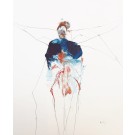 Quelques kilos (O. encadrée), de l'artiste Benoit Genest Rouillier, Oeuvre papier, Mixtes sur papier, Création unique, dimension : 13.75 x 10.25 po de largeur