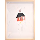 Sun-Ra (O. encadrée), de l'artiste Benoit Genest Rouillier, Oeuvre papier, Mixtes sur papier, Création unique, dimension : 13.75 x 10.25 po de largeur