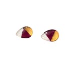 Boucles d'oreille, Puce à l'oreille, no 56, de l'artiste Azurine, Peintes à la main, Tiges en acier inoxydable, Matière première : verre, cuisson au four