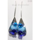 Boucles d'oreille, Seed (bleu), de l'artiste Mun Muntadas, Matière première : verre au chalumeau