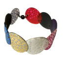 Bracelet 1 rang (multi), no 49, Molusk, Longueur 6.5 pouces, Bijou aquatique souple et léger fait de PVC coloré qui épouse la forme du corps à la manière d’un tatouage