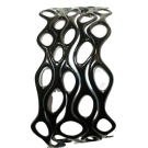 Bracelet Cellules (noir), no 44,  Molusk, Longueur 6.5 pouces, Bijou aquatique souple et léger fait de PVC coloré qui épouse la forme du corps à la manière d’un tatouage