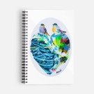 Cahier -- Le chant du coeur --, ligné, de l'artiste Brigitte Galipeau BGALI, dimension : 8.5 x 5.5 pouces largeur, Vendu à l'unité