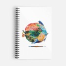Cahier -- Poisson --, non ligné, de l'artiste Brigitte Galipeau BGALI, dimension : 8.5 x 5.5 pouces largeur,  Vendu à l'unité