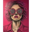 Candy in color, de l'artiste Émilie Gosselin, Mixtes sur canevas toile coton, Tableau accompagné de pierres Swarovski vintage, Dimension : 30 x 24 po de largeur