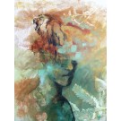 Indomptable, de l'artiste Carine Génadry, Tableau, Techniques mixtes sur panneau de bois, Dimension : 24 x 18 pouces de largeur