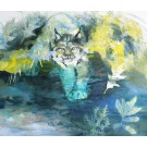 Le chemin le moins fréquenté, de l'artiste Carine Génadry, Tableau, Techniques mixtes sur panneau de bois, Dimension : 20 x 24 pouces de largeur